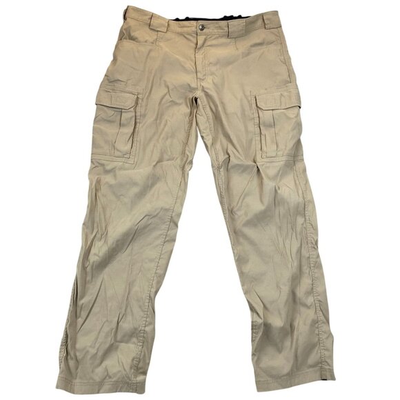 Duluth Trading Co Mens Cargo Pants XL Khaki Flat Front Straight Outdoors Hiking - Picture 1 of 10